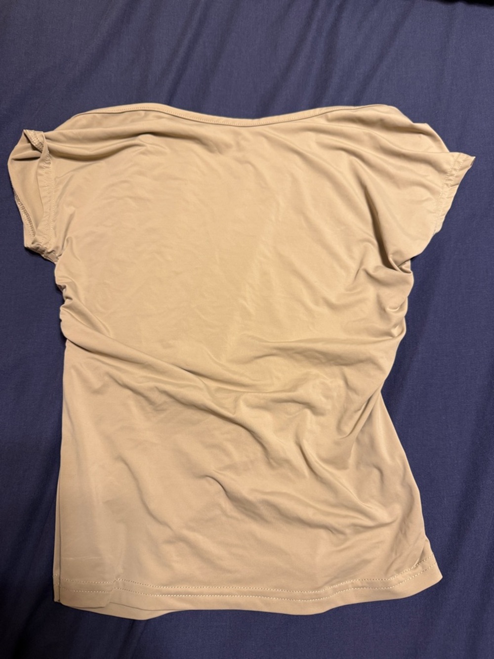 Neutral tan Women's backless boat neck Top